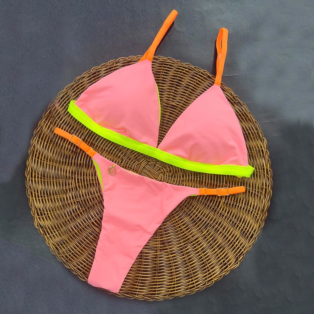 Lollypop Two-Tone Bikini Set | Jade Top + Mia Thong