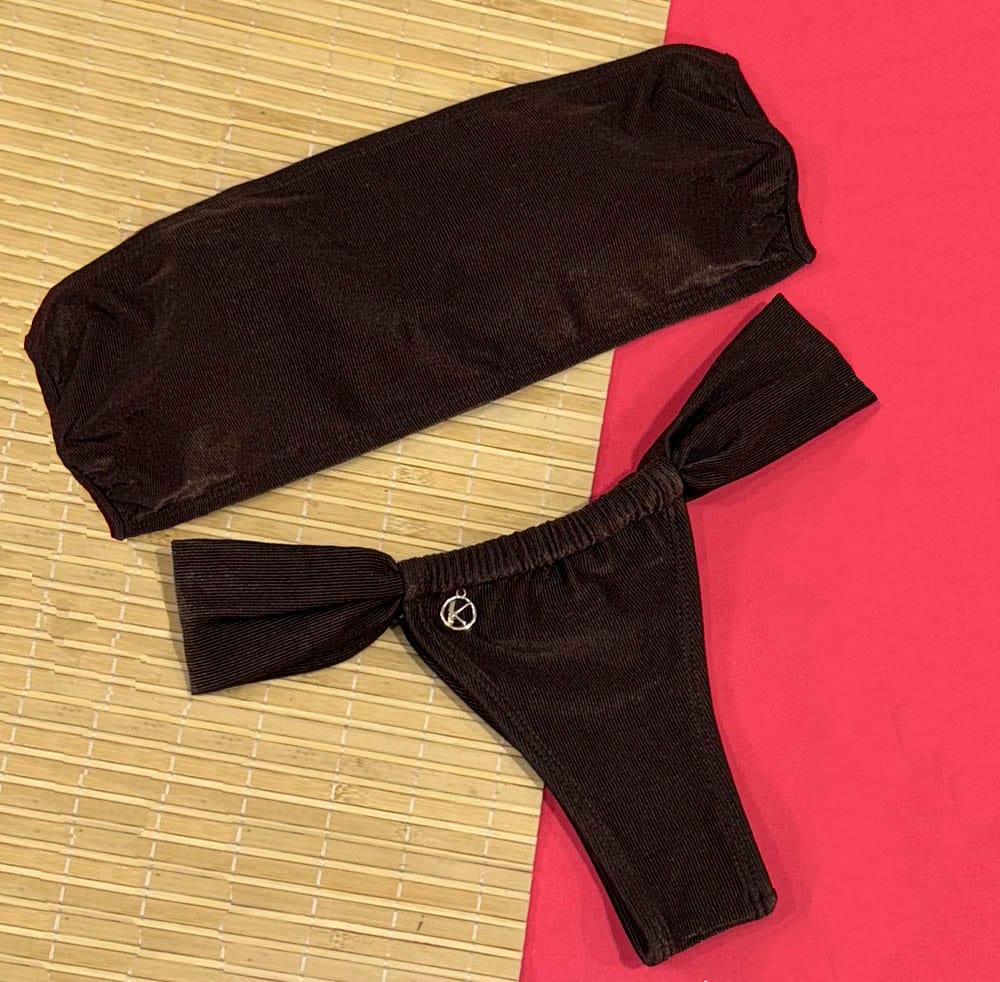 Conjunto Biquini Caffè | Top Faixa + Tanga Gali