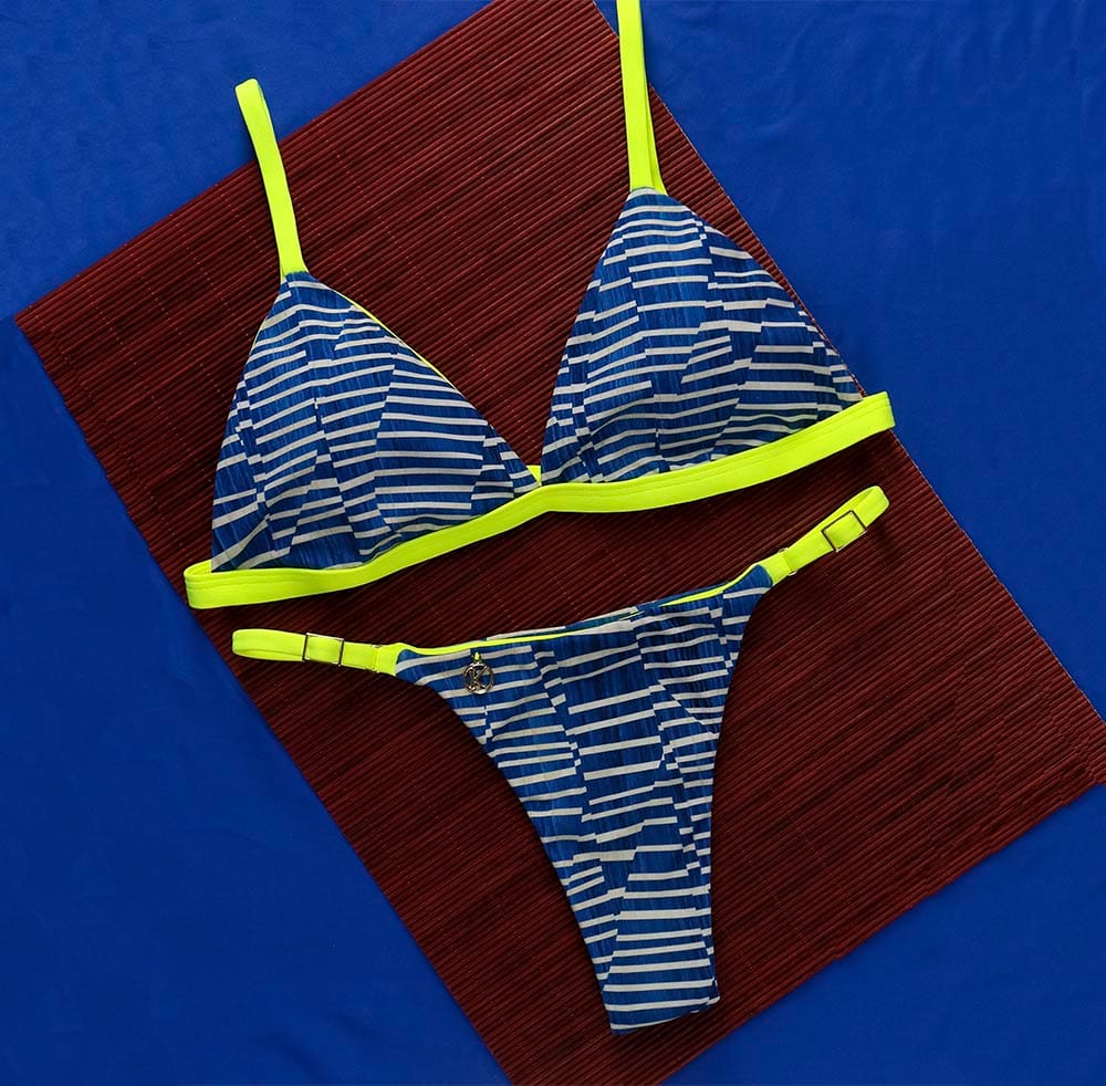 Conjunto de Bikini Floripa con Amarillo Neón | Top Jade + Tanga Mia