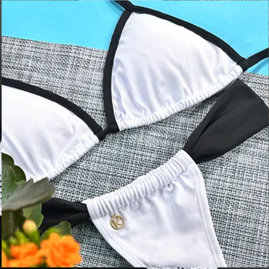 Black and White Bikini Set | Mara Top + Gali Thong