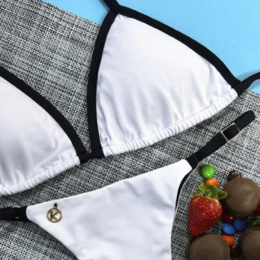 Black and White Bikini Set | Mara Top + Mia thong