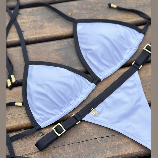 Black and White Bikini Set | Mara Top + Tanga Fany
