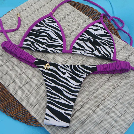 Zebra Bikini Set | Mila Top + Flora Thong