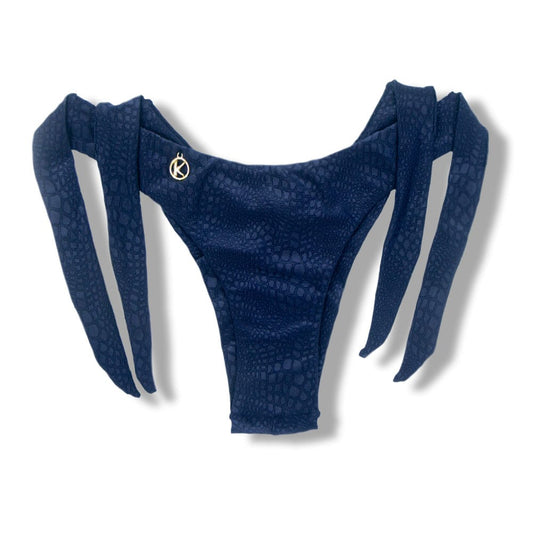 Mora Croco Marine Thong | Wide Tie on the Side