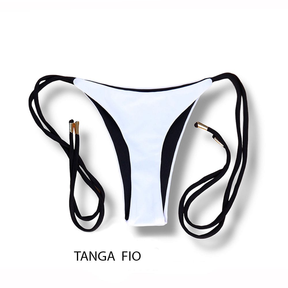 Black and White Bikini Set | Bandeau Top + Cora thong