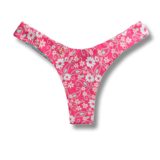 Eva Pink Floral Thong | Reversible Mint Green | Hang Glider Style