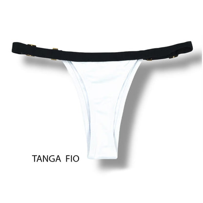 Conjunto de Biquíni Black and White | Mara Top + Tanga Fany