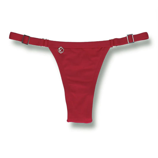 Fany Carmine Red Thong | Ribbon Mark