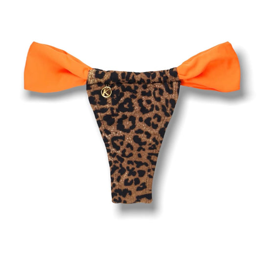 Gali Animal Print Thong| Neon Orange combination | Adjustable Curtain