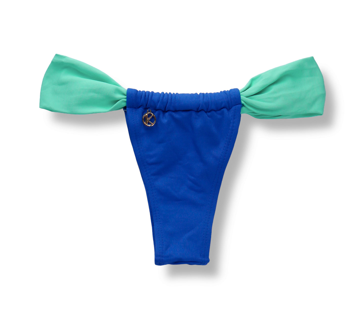 Cobalt Blue and Mint Green Bikini Set | Top Bandeau + Gali Thong