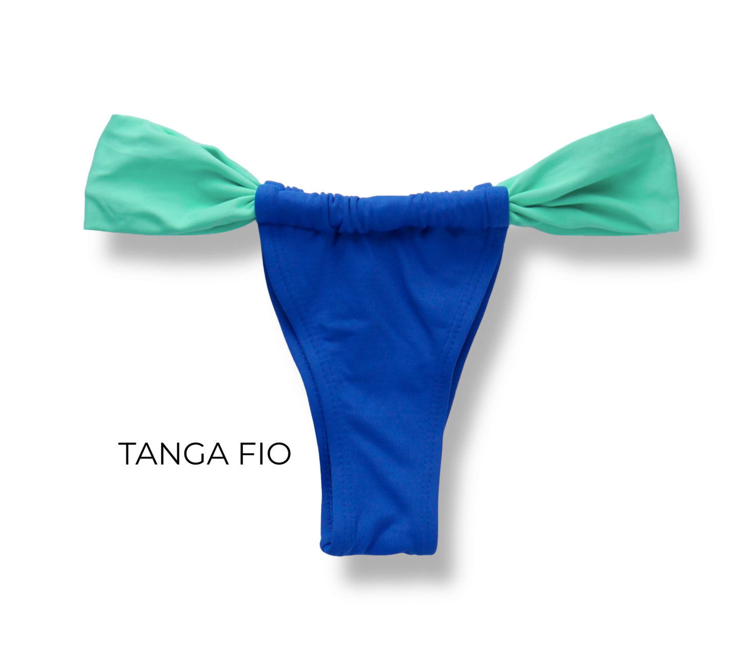 Cobalt Blue and Mint Green Bikini Set | Top Bandeau + Gali Thong