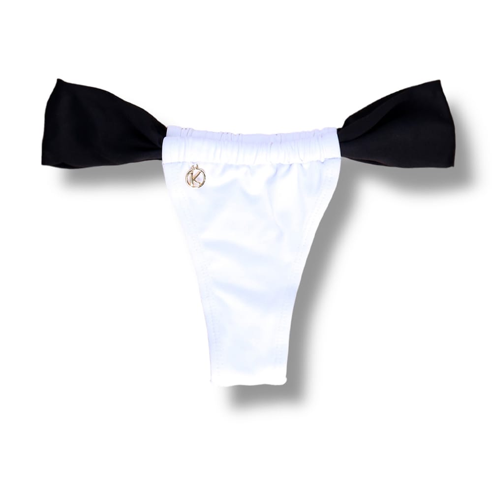 Conjunto de Bikini Black and White | Top Lua + Tanga Gali