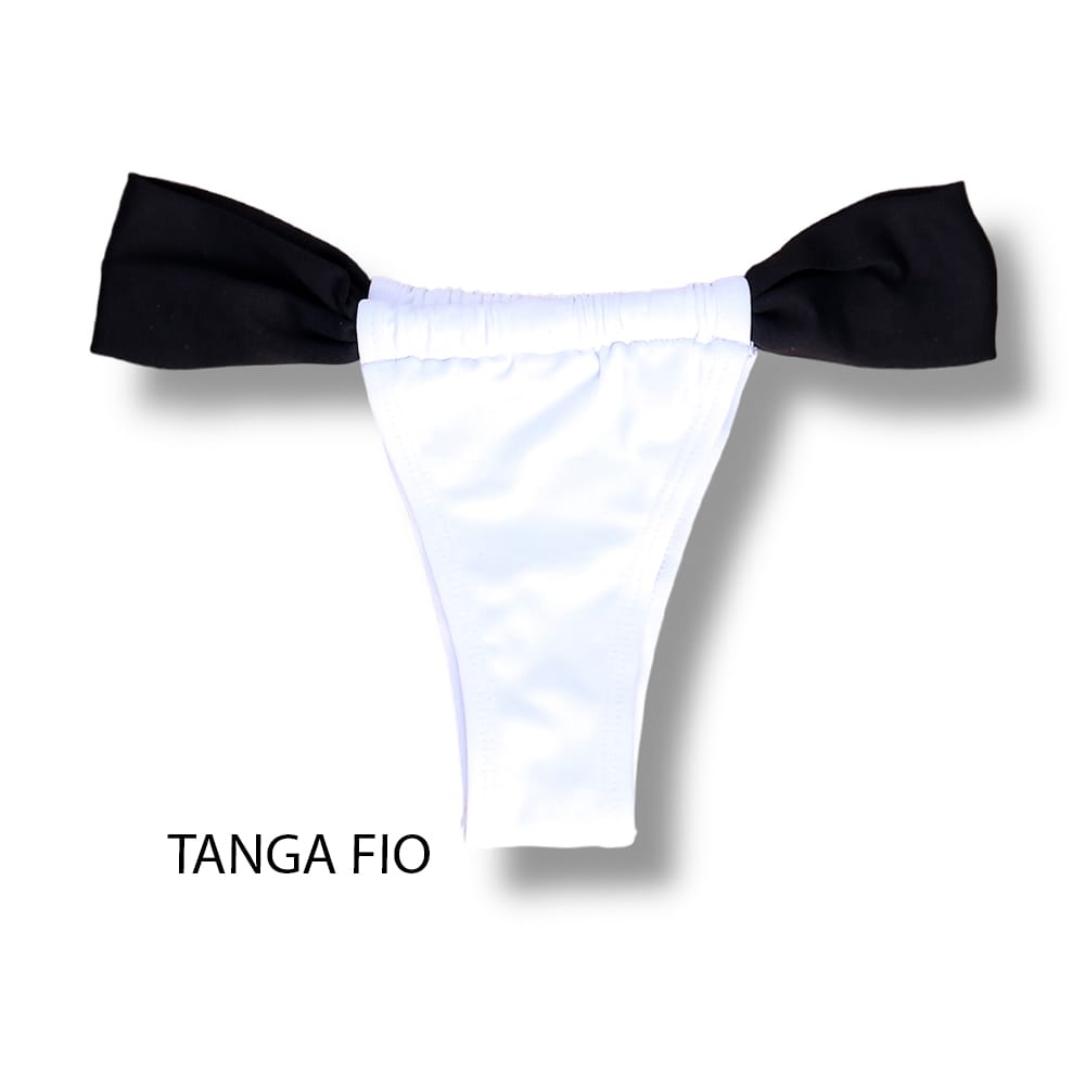 Conjunto de Bikini Black and White | Top Lua + Tanga Gali