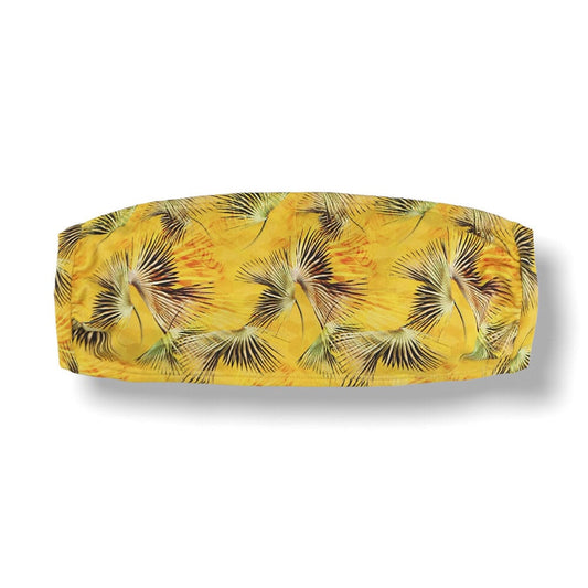 Tropical Yellow Bandeau Top | Back Tie Closure