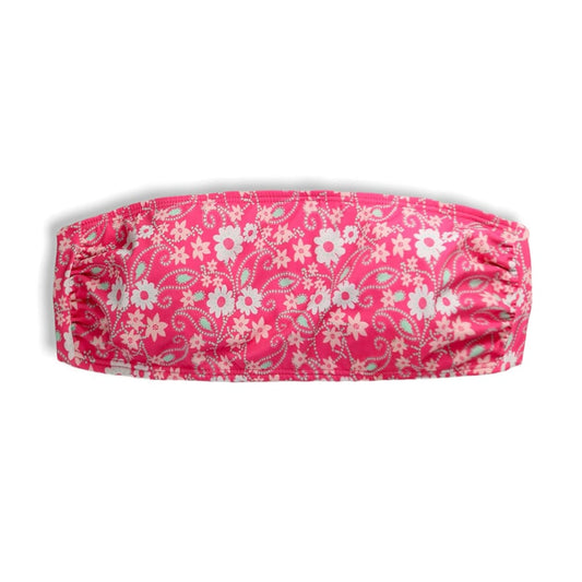 Top Faixa Pink Floral | Amarração  nas Costas