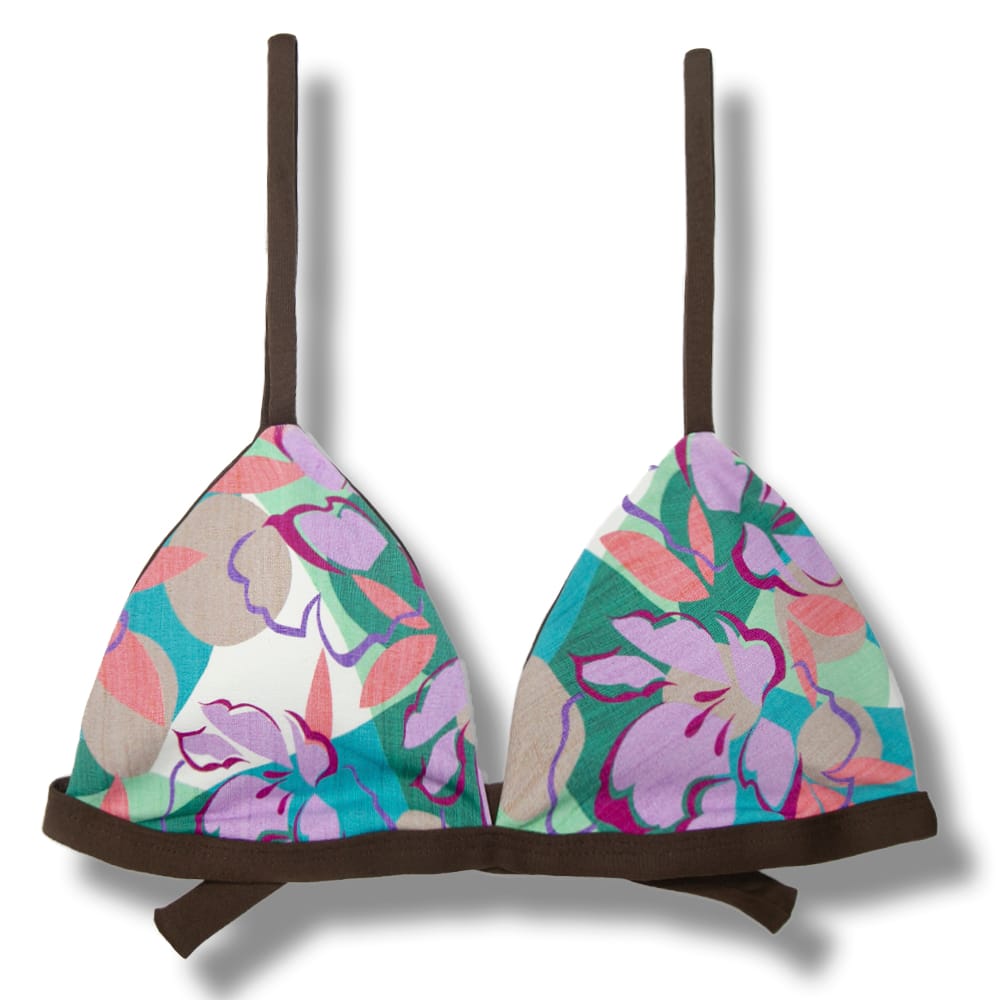 Lilac Bikini Set with Brown Combination | Jade Top + Mora Thong