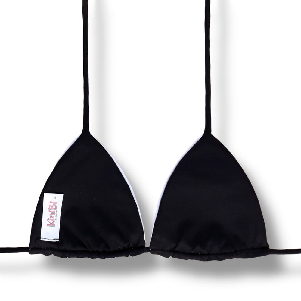 Conjunto de Bikini Black and White | Top Lua + Tanga Gali