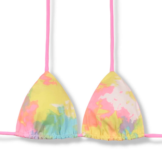 Lua Tie Dye Top | Reversible pink yogurt |  Triangle with Padding