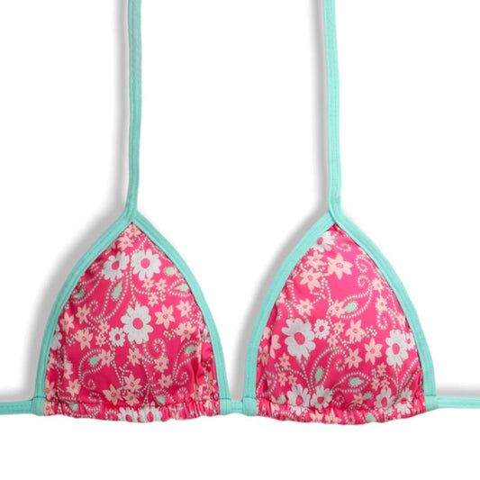 Mara Pink Floral with Mint Green Top | Triangle